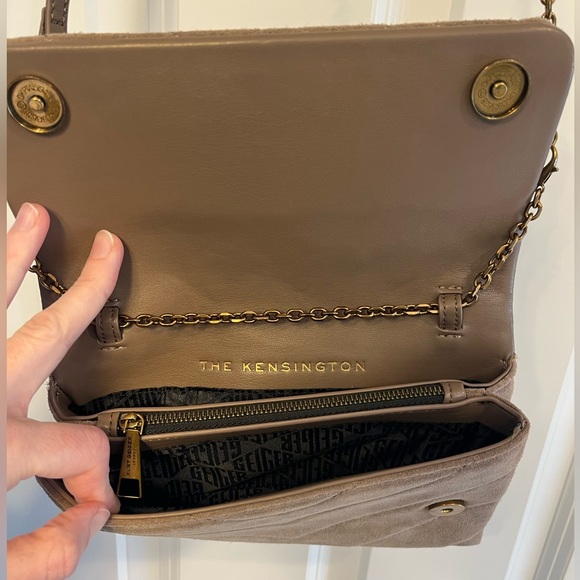 Kurt Geiger Quilted Suede Crossbody Bag - Brown - Picture 4 of 7